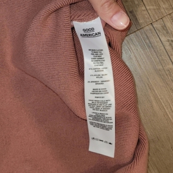 Good American Strut Midi Ribbed Pink Skirt - Picture 6 of 6